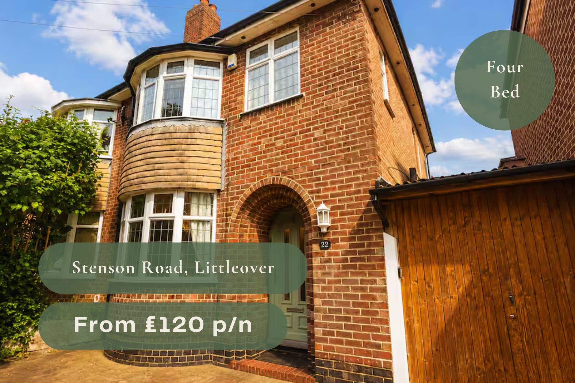 Littleover serviced accommodation - four bedrooms